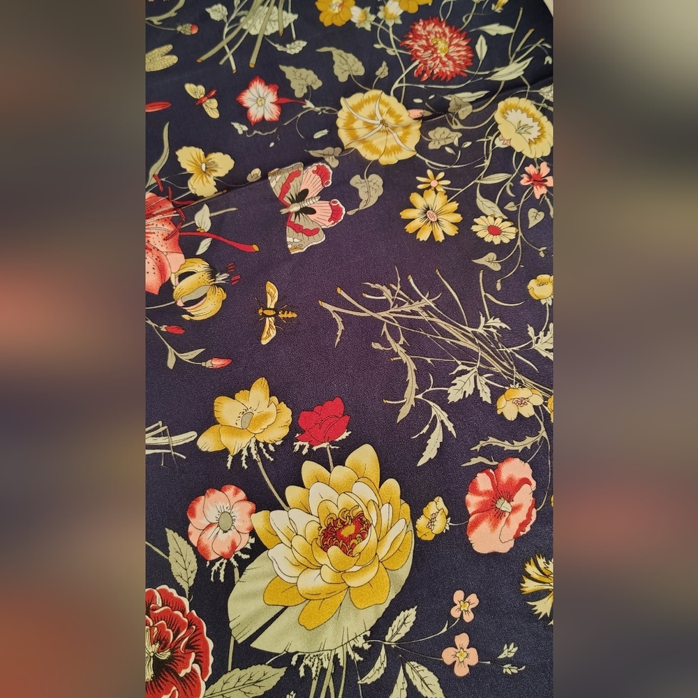 Floral  Flowers & Butterflies Print Scarf - Picture 9 of 11